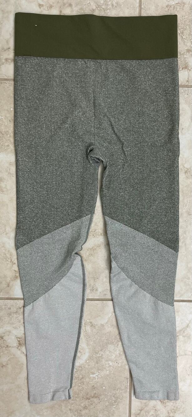 Aerie XL ribbed seamless 7/8 NWOT olive green color block leggings